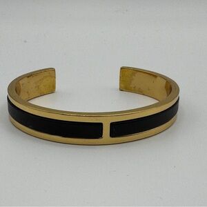 J.Crew Gold Tone Black Plastic Cuff Bracelet